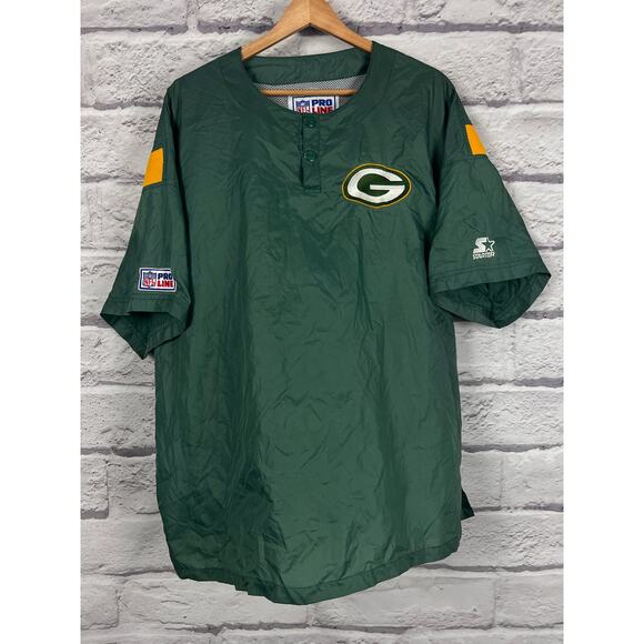 Starter x Pro Line Green Bay Packers NFL Men L Short Sleeve Pullover Windbreaker - Picture 2 of 11